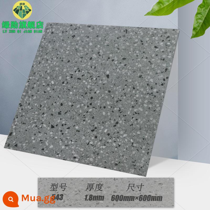 Miếng dán sàn 60×60 tự dính đá nhựa chống xi măng dán sàn ins lưới đỏ cải tạo gạch giả nhựa PVC chịu mài mòn - Gạch terrazzo tối màu 543/tự dính 600×600/độ dày 1.8㎜