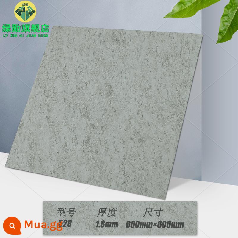 Miếng dán sàn 60×60 tự dính đá nhựa chống xi măng dán sàn ins lưới đỏ cải tạo gạch giả nhựa PVC chịu mài mòn - Xám đậm 528/tự dính 600×600/độ dày 1.8㎜