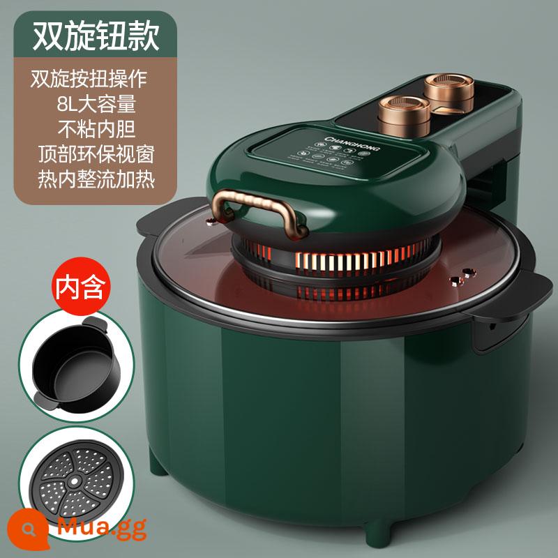 Changhong Visual Air Fried Pot House 2022 Mới thông minh đa chức năng lớn -capacity lớn -capacity hoàn toàn tự động lò điện tích hợp - Model núm 8L [xanh đậm] (có thể đựng cả con gà)