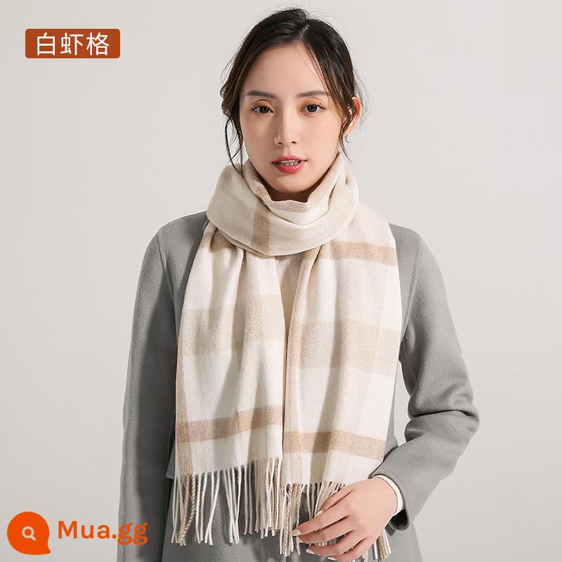 Câu chuyện Thượng Hải Khăn quàng cổ 100% cashmere dành cho nữ mùa đông phù hợp với tất cả các loại khăn choàng mùa thu đông cao cấp mang đến cho bạn gái cảm giác sang trọng - lưới tôm trắng