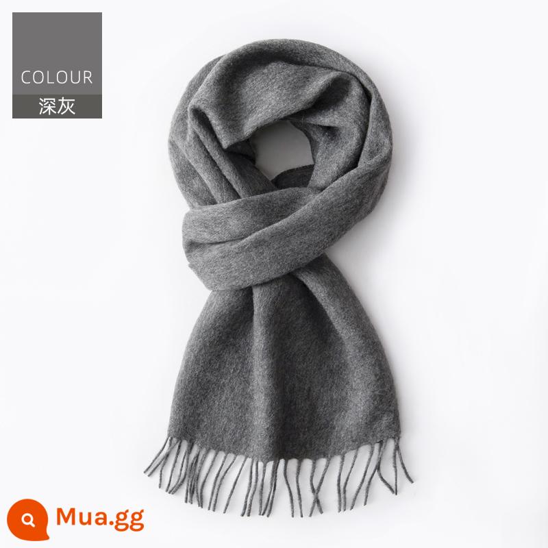 Câu Chuyện Thượng Hải 100% Khăn Cashmere Đỏ Trung Quốc Lớn Màu Đỏ Năm Hoàng Đạo Khăn Choàng Mùa Đông Của Phụ Nữ Hộp Quà Cuộc Họp Thường Niên - Màu xám đậm (100% len)