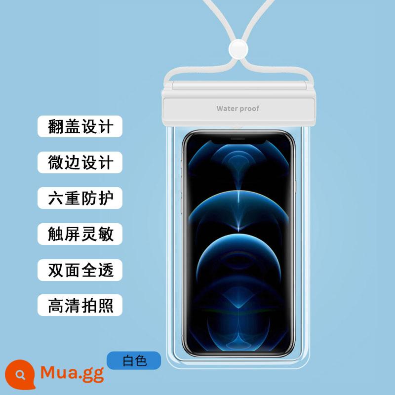 Thích hợp cho túi đựng điện thoại di động chống nước Huawei nova7/8/9 P30P40P50pro Bộ túi chống nước mate40 trong suốt - Trắng [bảo vệ sáu lần ★ độ phân giải cao hoàn toàn trong suốt]