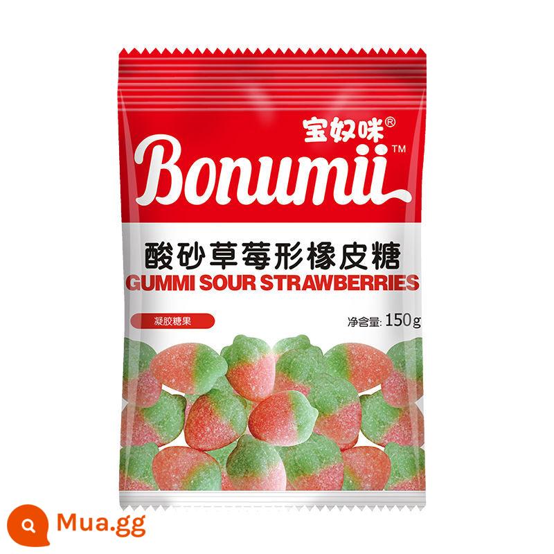 Bonumi Kẹo mềm Cát chua Màu sâu Sâu bướm Gấu Trái tim đào chua Coke Kẹo dẻo Kẹo dẻo QQ Kẹo trái cây Người nổi tiếng Internet Đồ ăn nhẹ - Dâu cát chua 150g*1 túi