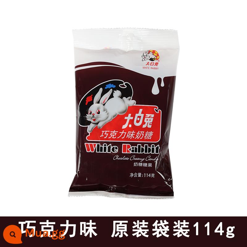 Thỏ Trắng Lớn Kẹo Sữa Hỗn Hợp Kẹo Năm Mới Số Lượng Lớn Kẹo Cưới Sỉ Hoài Cổ Ăn Tết Quà Tặng Cho Trẻ Em - Hương vị sô cô la 114g, khoảng 21 miếng [túi chính hãng]