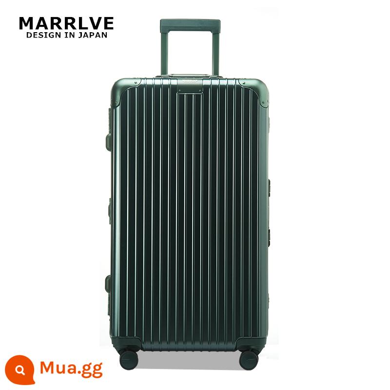 MARRLVE phiên bản thể thao công suất lớn giá trị cao PC khung nhôm xe đẩy vali nam bánh xe phổ thông vali 29 inch cho nam và nữ - Màu xanh lá cây đậm