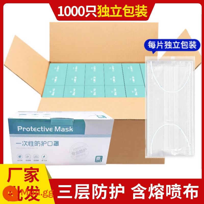 Mặt nạ bán buôn là một gói một lần gồm 5.000 bụi người lớn, bụi, thoáng khí, dày đặc chất lượng - Hộp đầy đủ 1000 miếng trong hộp màu trắng [ba lớp bao gồm vải tan chảy] 50 miếng/hộp