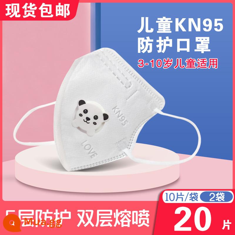 3d Children KN95 Mặt nạ Tem Tem ba chiều N95 Mặt nạ 3-10 tuổi - 20 miếng cho trẻ em [có van thở] 5 lớp bảo vệ - 3-10 tuổi