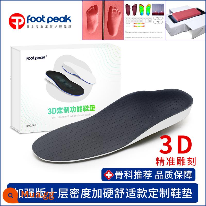 3D tùy chỉnh chân phẳng khắc phục đế trẻ em người lớn chân valgus đế vòm đệm XO chân footpeak - Đế chỉnh sửa 3D da đen, mới nâng cấp, hỗ trợ 10 lớp kháng khuẩn, kiểu dáng cứng cáp và thoải mái