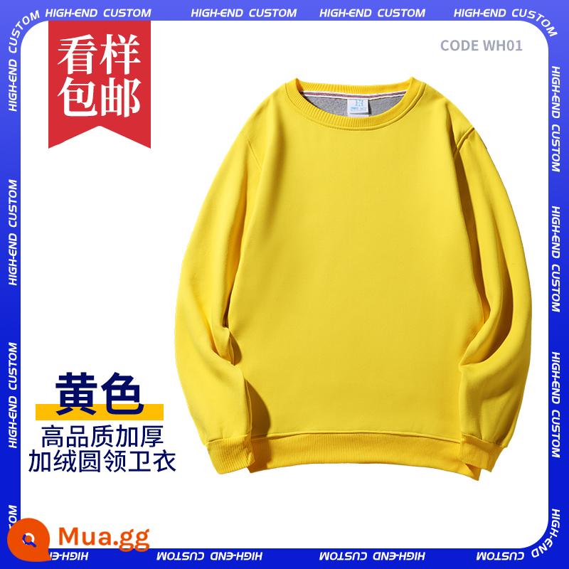 Áo tùy chỉnh quần áo làm việc tự làm đồng phục lớp áo hoodie in logo tay dài nam nữ quần áo tự làm - C-vàng