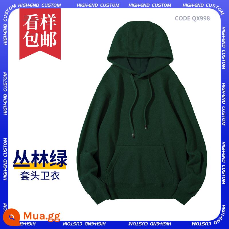 Áo tùy chỉnh quần áo làm việc tự làm đồng phục lớp áo hoodie in logo tay dài nam nữ quần áo tự làm - B-Rừng xanh