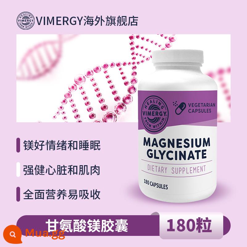 Vimergy Magnesium Glycinate Khoáng Chất Hỗ Trợ Sức Khỏe Tổng Thể Không Chất Phụ Gia 180 Viên - Viên nang magiê 180 viên