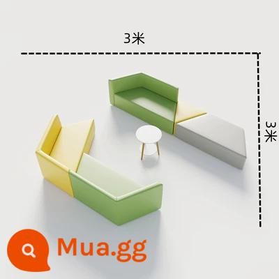 Khu vực nghỉ ngơi giải trí văn phòng để đàm phán, tiếp tân, kết hợp ghế sofa gỗ nguyên khối và bàn cà phê có hình dáng đặc biệt, đơn giản và sáng tạo hiện đại - Kết hợp 13 (da Nappa dày nâng cấp)