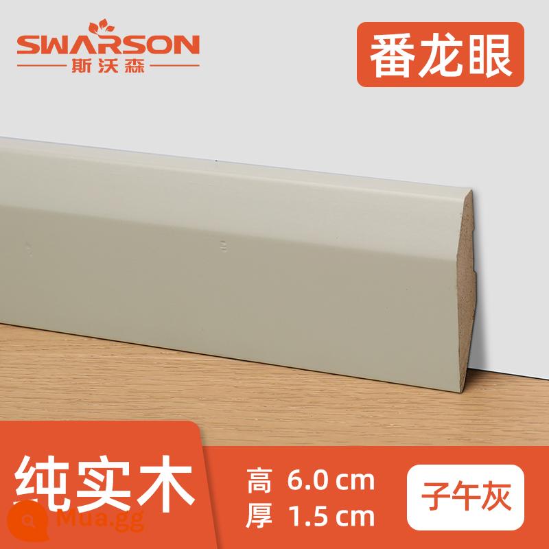 Panlongan gỗ ốp chân tường sơn gỗ nguyên khối 6cm phòng khách gỗ ốp chân tường gạch góc 8 cm đường - Dày 1.5cm, rộng 6cm - Xám Meridian