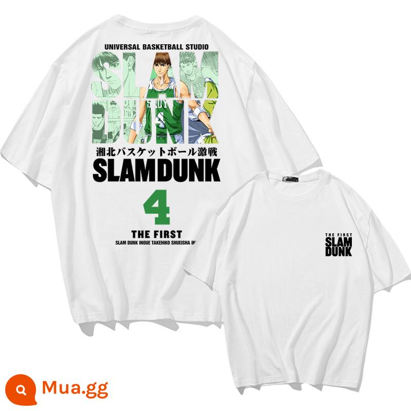 Mùa Hè 2023 Slam Dunk Áo Thun Ngắn Tay Nam Tất Cả Các Trận Đấu Bóng Rổ Quần Áo Dáng Rộng Hợp Thời Trang Sakuragi Flower Road Khớp Nửa Tay - Truyện tranh số 4 Teng Zhen SLAM-White