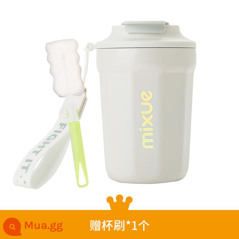 Michelle Băng Thành Phố Vua Tuyết Để Bàn Bình Giữ Nhiệt 450Ml Cao Cấp Thép Không Gỉ 316 Lót Có Dây Buộc Di Động - Mẫu nâng cấp màu trắng cốc để bàn đầy màu sắc [cọ cốc miễn phí*1]