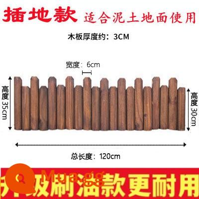 Carbonized chống ăn mòn gỗ chèn hàng rào gỗ sân ngoài trời hàng rào gỗ chắc chắn giường hoa trang trí sân vườn hàng rào bằng gỗ hàng rào - Sơn dầu (đáy phẳng) cao thấp model 30/35*120cm