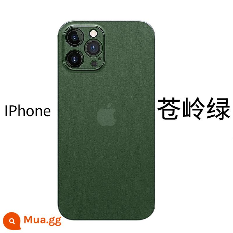 Thích hợp cho điện thoại di động iphone14promax vỏ bảo vệ Apple 14pro mới 13 siêu mỏng màu tím mờ Max bao gồm tất cả cộng với nữ ống kính chống rơi nam cao cấp 12 đơn giản bên ngoài mềm mại - màu xanh lá cây