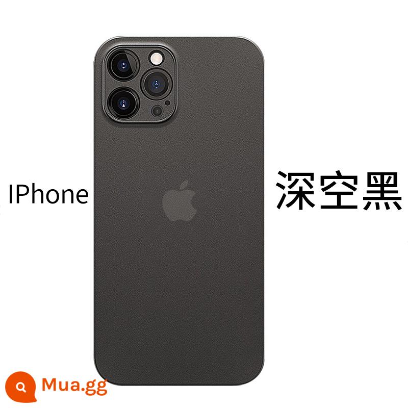 Thích hợp cho điện thoại di động iphone14promax vỏ bảo vệ Apple 14pro mới 13 siêu mỏng màu tím mờ Max bao gồm tất cả cộng với nữ ống kính chống rơi nam cao cấp 12 đơn giản bên ngoài mềm mại - không gian màu đen