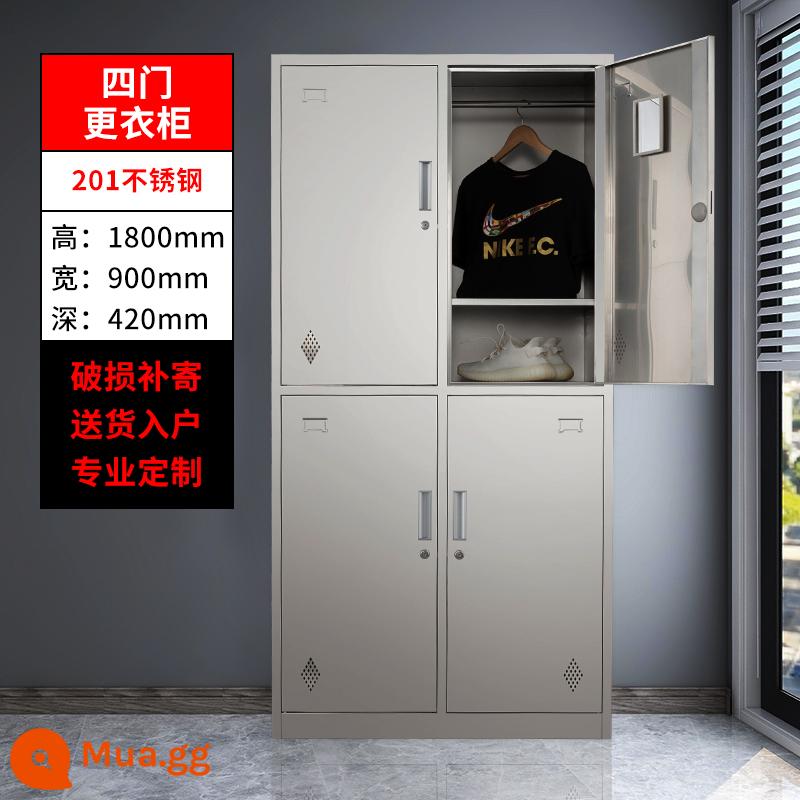 Tủ kho locker inox 304 tủ đựng bát đĩa nhiều cửa Tủ đựng giày dép nhân viên xưởng S tủ đựng dụng cụ tân dược vô trùng y tế - Inox 4 cửa 201