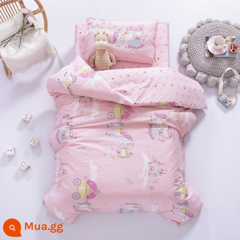 Bộ chăn ga ba món mẫu giáo, vỏ chăn trẻ em, bộ sáu món cho bé sắp vào mẫu giáo, chăn ga gối cotton nguyên chất, chăn ngủ mùa đông đặc biệt - người hâm mộ truyện cổ tích