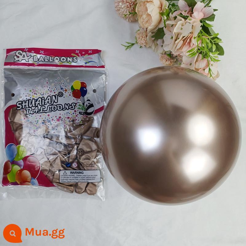 Shuai'an 5/10 inch 12 inch dày kim loại vàng đen bóng tròn sinh nhật trẻ em đám cưới tháng 5 Đảng - 10 inch 2.2g kim loại vàng sâm panh 50 miếng