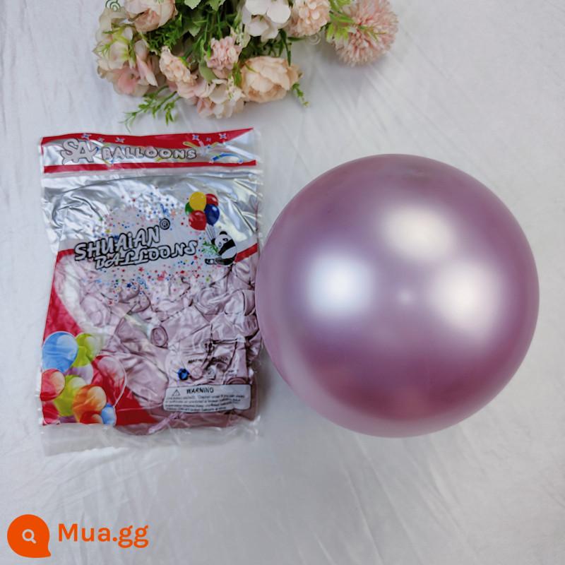 Shuai'an 5/10 inch 12 inch dày kim loại vàng đen bóng tròn sinh nhật trẻ em đám cưới tháng 5 Đảng - 10 inch 2.2g kim loại màu hồng 50 miếng