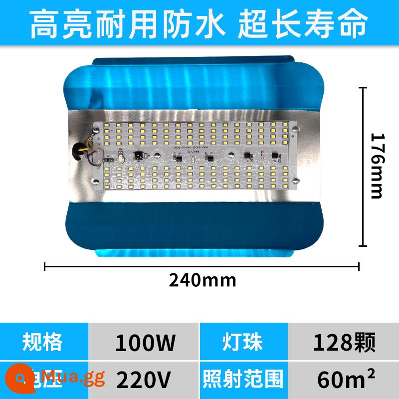 led đèn vonfram iốt đèn làm việc 1000w siêu sáng ngoài giờ đèn năng lượng mặt trời ngoài trời không thấm nước công trường xây dựng chiếu sáng đèn pha - Đèn trắng dày độ sáng cao 100W, bao gồm 1 phích cắm + 3 mét cáp