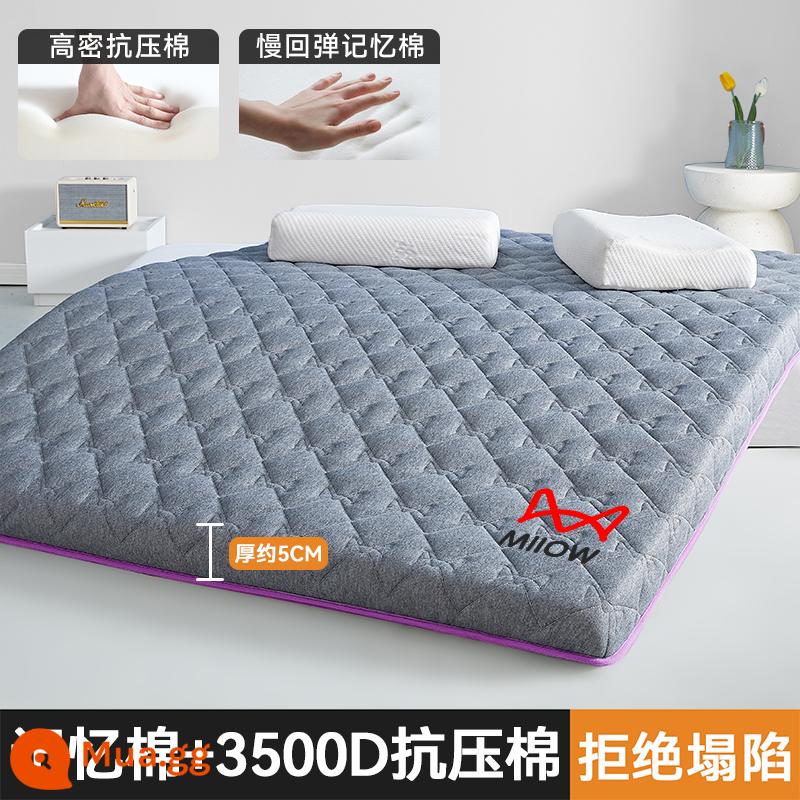 Mút đệm đệm phòng ngủ nhà cao su trải tatami thảm ký túc xá sinh viên giường đơn nệm xốp đệm - (Độ dày: khoảng 5 cm) Maomao Yuanqi Tím Xám [Bọt hoạt tính phục hồi chậm loại A, bảo vệ cột sống và giảm áp lực]