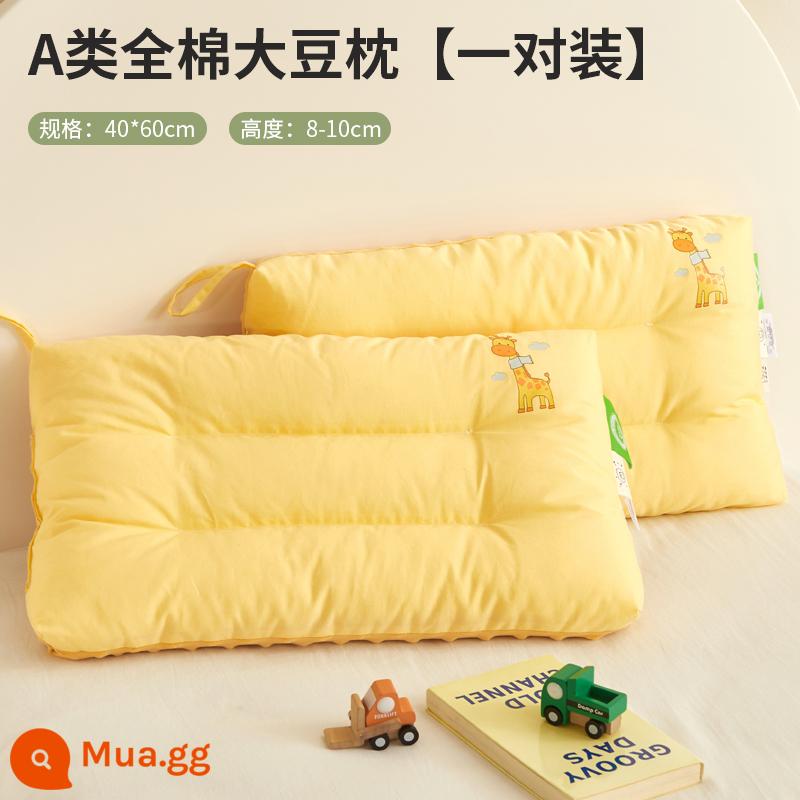 Gối trẻ em cotton loại A cho bé trên 6 tuổi, lõi gối Doudou, cặp gia đình, gối nhỏ học sinh, ngủ trưa cho nam - Gối mũ len cotton loại A-ngủ-hươu cao cổ-40x60cm[cặp]