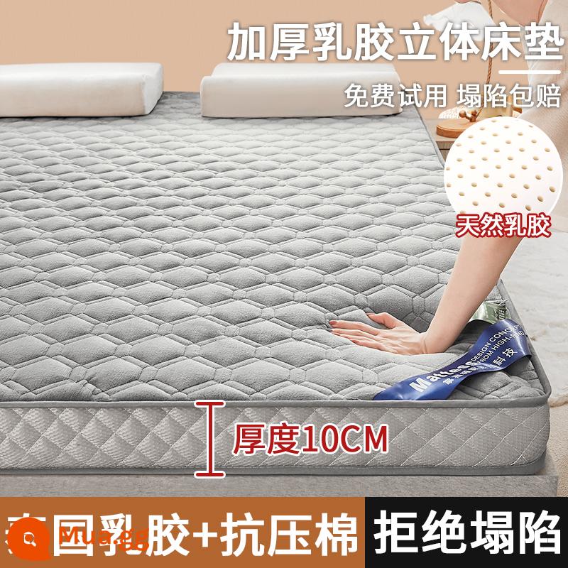 Nệm cao su đệm nhà cứng mat tatami mat ký túc xá sinh viên đơn miếng bọt biển mat nệm nệm chăn bông mùa đông - Milk Velvet - Gentleman Grey [Loại A dành cho mẹ và bé, dày dặn, ấm áp, kháng khuẩn và chống mạt] dày khoảng 9cm