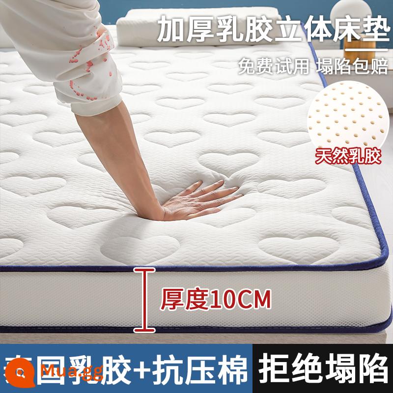 Nệm cao su đệm nhà cứng mat tatami mat ký túc xá sinh viên đơn miếng bọt biển mat nệm nệm chăn bông mùa đông - Love-white [Tiêu chuẩn kháng khuẩn và chống mạt loại A] dày khoảng 9cm