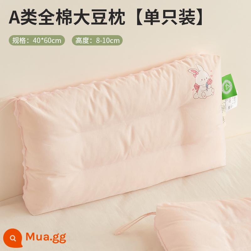 Gối trẻ em cotton loại A cho bé trên 6 tuổi, lõi gối Doudou, cặp gia đình, gối nhỏ học sinh, ngủ trưa cho nam - Gối bông 100% cotton loại A-Thỏ ngủ-hoa-40x60cm [Gói đơn]