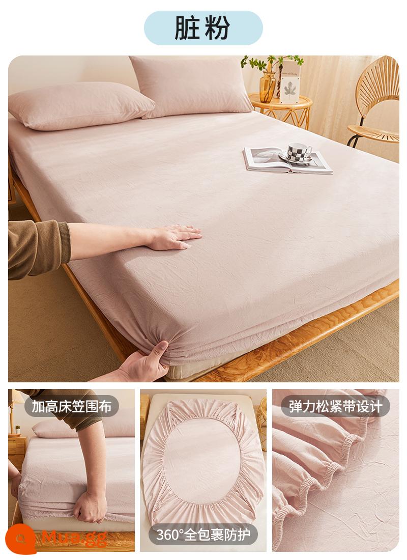 Cotton Giặt Cotton Trang Bị Tấm Đơn 100 Cotton Trải Giường Ký Túc Xá Đơn Tấm Bảo Vệ Nệm Vỏ Gối 3 Bộ 3 - Bột bẩn [100% cotton đã giặt]