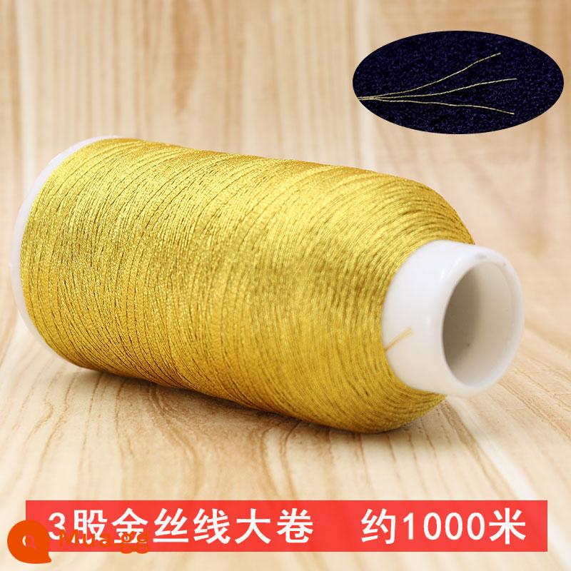 Tay dệt khung gỗ handmade dây tự làm dây hiện vật dệt dây đỏ tay dệt người mới dệt công cụ phụ trợ phụ kiện - 3 sợi dây vàng [cuộn lớn] dày khoảng 0,2mm