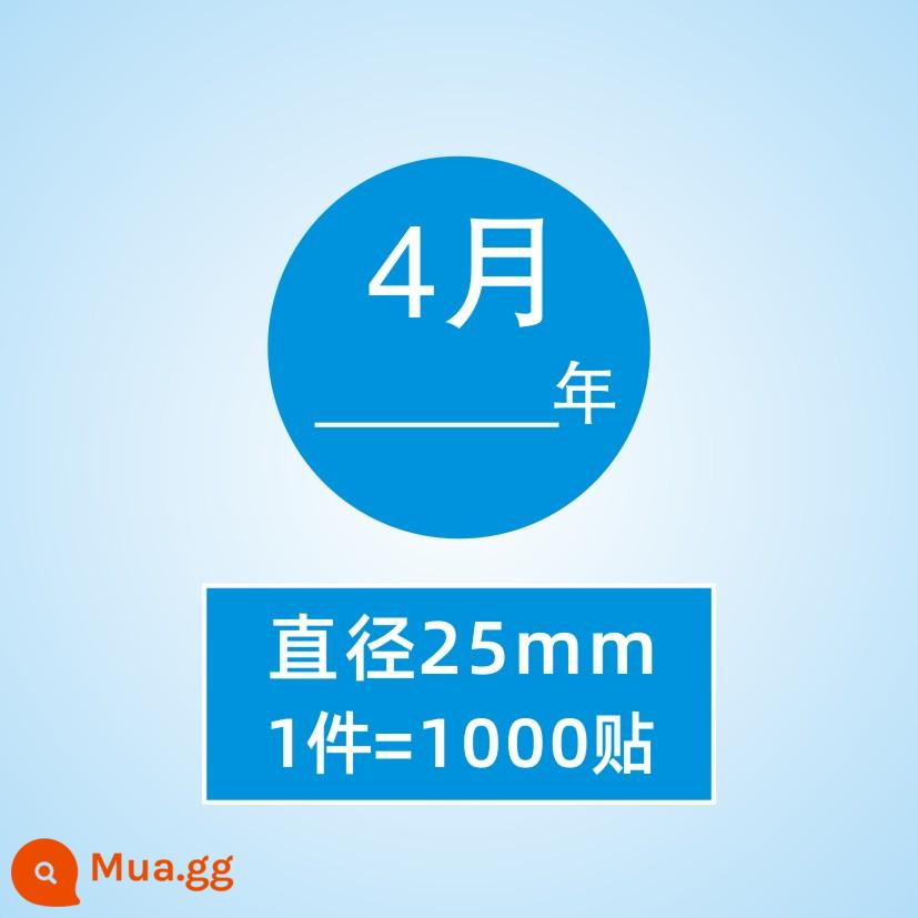 Hình dán nhãn tròn tháng 1-tháng 12 nhãn phân loại nhãn tự dính chất liệu hình tròn nhãn dán nhãn dán kỹ thuật số - Tháng 4 cùng năm (1 miếng = 1000 miếng dán)