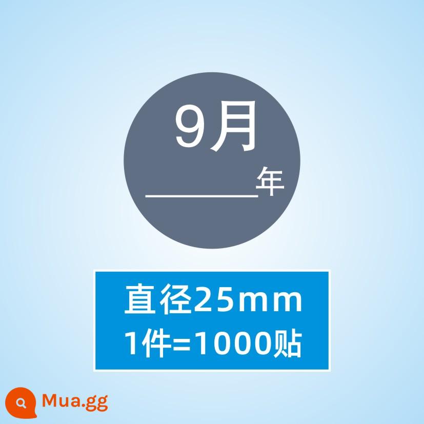 Hình dán nhãn tròn tháng 1-tháng 12 nhãn phân loại nhãn tự dính chất liệu hình tròn nhãn dán nhãn dán kỹ thuật số - Tháng 9 cùng năm (1 miếng = 1000 miếng dán)