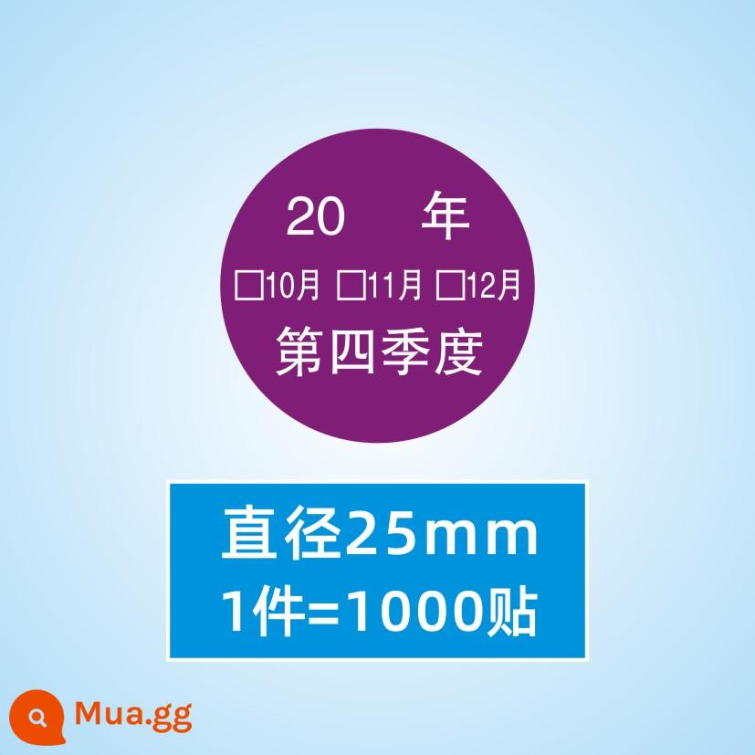 Hình dán nhãn tròn tháng 1-tháng 12 nhãn phân loại nhãn tự dính chất liệu hình tròn nhãn dán nhãn dán kỹ thuật số - Quý 4 (1 miếng = 1000 miếng dán)