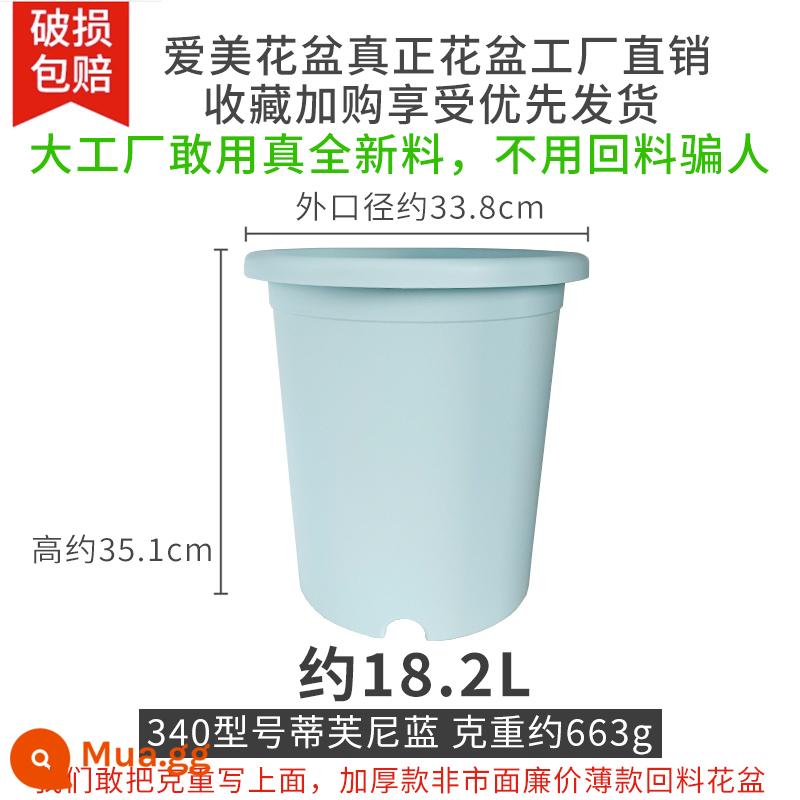 Amy chất liệu mới Deeppot nhựa kiểm soát rễ bốn mùa gallon nồi hoa hồng tú cầu nhựa thoáng khí đặc biệt chậu hoa nhà - Số 340 Xanh Tiffany