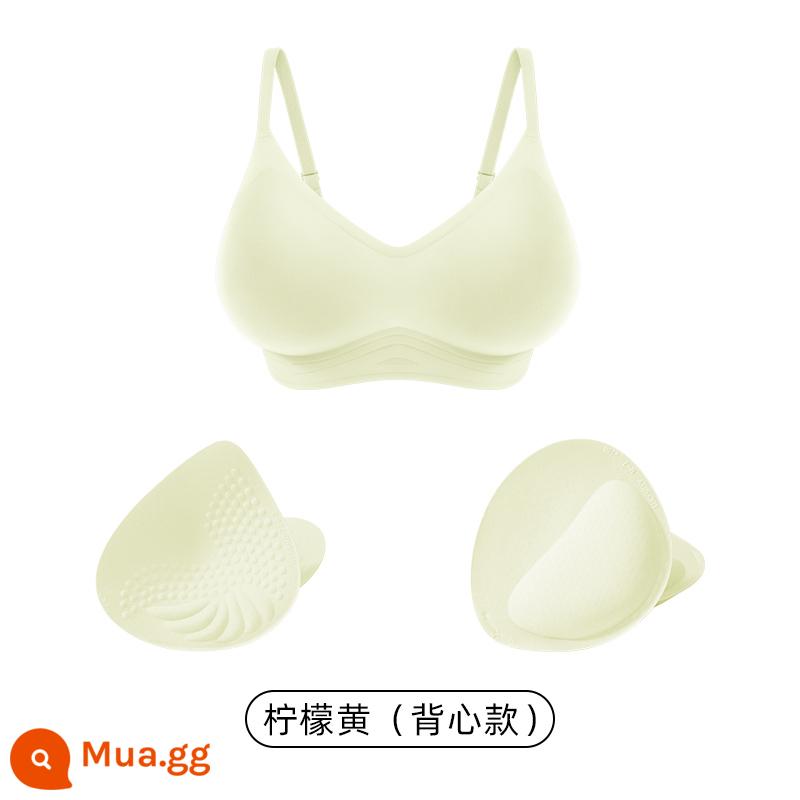 Lucky Cotton Quần lót mở rộng dành cho nữ Soft Peach Cup Vú nhỏ cho thấy sự tập hợp lớn hơn Mềm mại Hỗ trợ đồ lót liền mạch Mặc rương hoạt hình - Kiểu vest màu vàng chanh