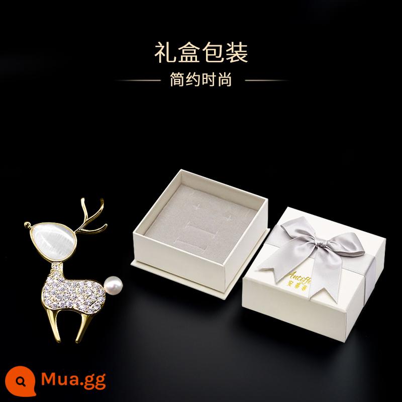 Opal hươu chống ánh sáng khóa trâm cài nhỏ tinh tế nữ cố định quần áo sơ mi pin tính khí cổ chữ V phụ kiện - Bao bì hộp quà màu vàng 2017 (gói đơn)