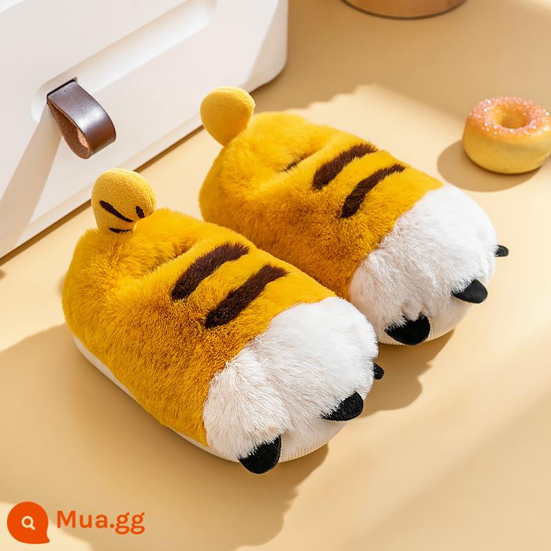 Tiger Children Cotton Slipper Boy và Mẫu giáo Cô bé bé gái Mùa thu mùa thu và mùa đông chống lại sự ấm áp dễ thương - nghệ