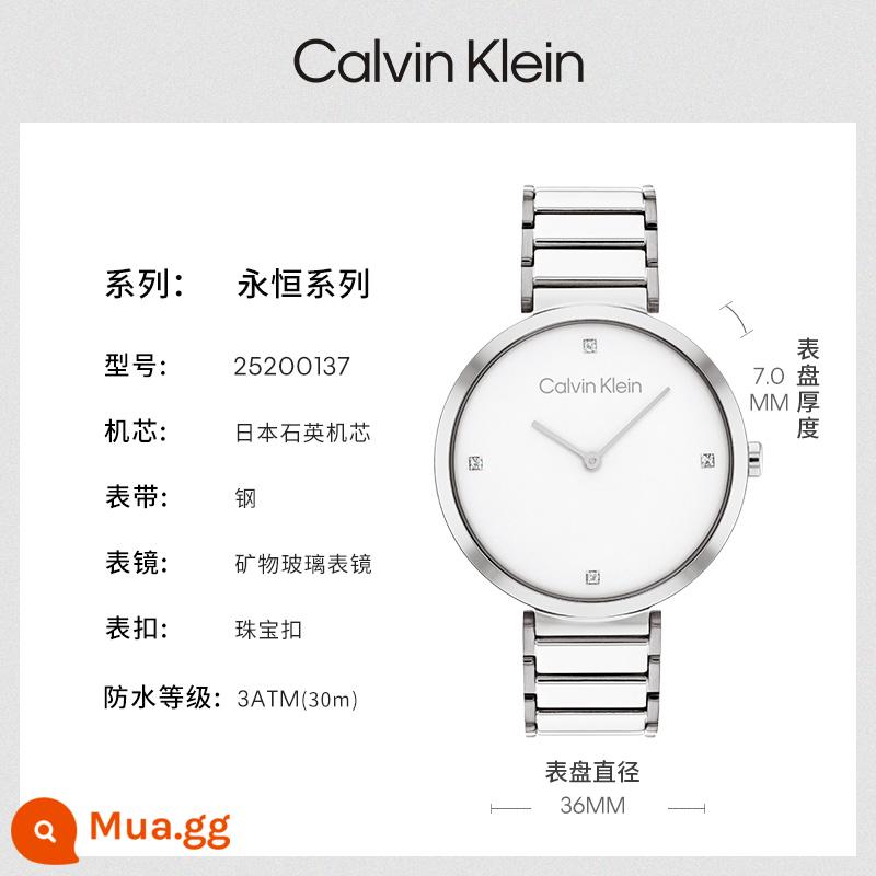 [Quà tặng 520] Đồng hồ đeo tay nữ kiểu Anh CK Eternal Series chính hãng của CalvinKlein - Màu thép 25200137