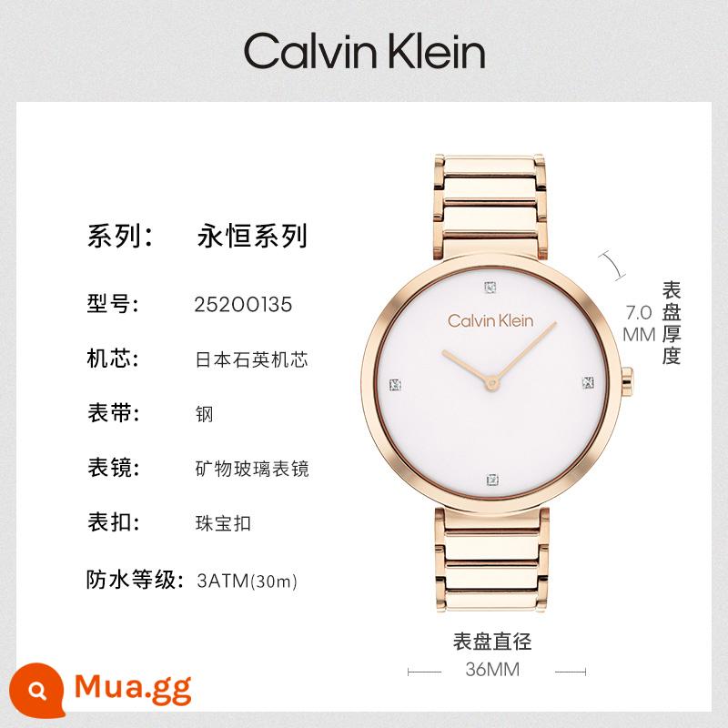 [Quà tặng 520] Đồng hồ đeo tay nữ kiểu Anh CK Eternal Series chính hãng của CalvinKlein - Hoa cẩm chướng vàng 25200135