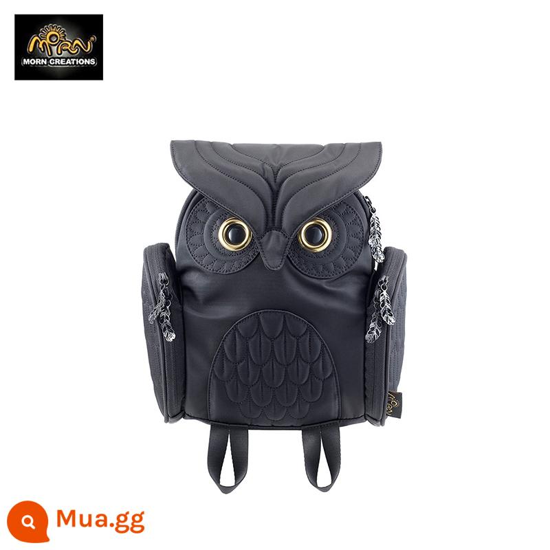 Phòng trưng bày thiết kế Hồng Kông Morn Creations Ba lô Owl Phong cách Âu Mỹ Túi thông thường Dung tích lớn Thời trang - Đen Cỡ S (OW-306)