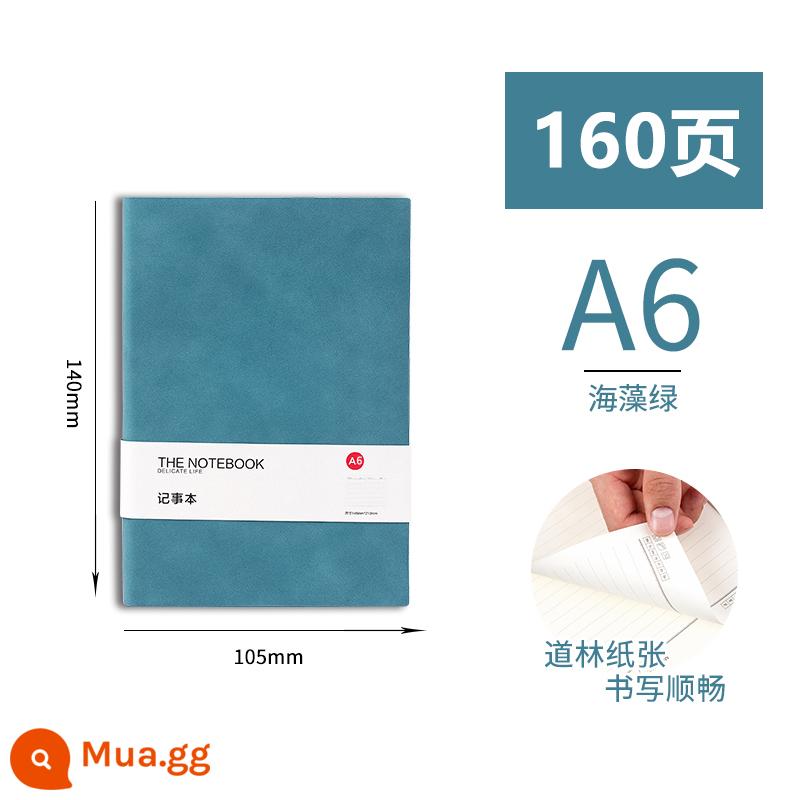 Sổ tay sách đơn giản ins gió kỳ thi tuyển sinh đại học a5 da mềm notepad văn phòng kinh doanh dày nhật ký văn học tài khoản sổ tay sổ làm việc hội nghị kỷ lục sách bán buôn tùy chỉnh có thể in logo - A6 tảo xanh 160 trang