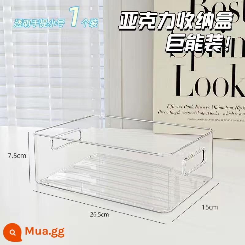 Máy Tính Để Bàn Hộp Bảo Quản Acrylic Mỹ Phẩm Đồ Ăn Nhẹ Giỏ Trong Suốt Sản Phẩm Chăm Sóc Da Mặt nạ Tổ Chức Ký Túc Xá Đồ Lặt Vặt Giá Để Đồ - Túi xách trong suốt có thể xếp chồng lên nhau [1 gói]