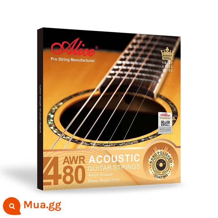 Alice Dân Gian Dây Đàn Guitar Acoustic AW436 King Series Phủ Phốt Pho Đồng Alice Chính Hãng Dây 1 Bộ 6 - AWR480 SL 011 (3 bộ)