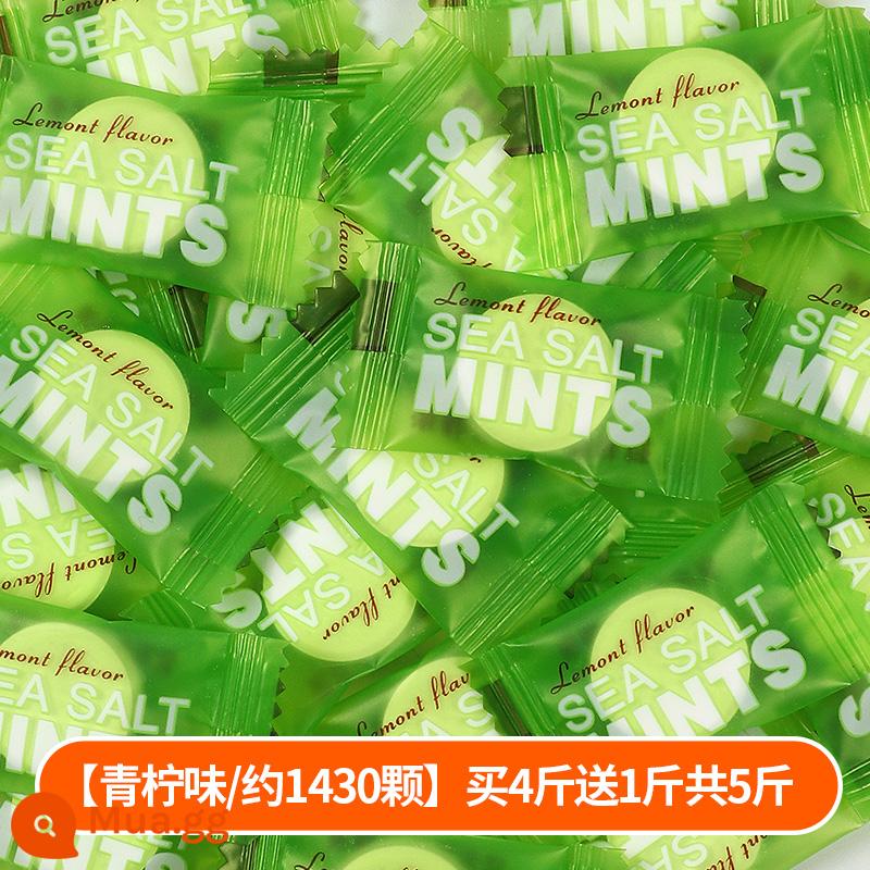 Zhen Liyou Muối biển Chanh dây Hương bạc hà Đường Vôi Đường Hơi thở thơm mát Vitamin C Vỏ quýt Kẹo Tết Nguyên đán - Hương chanh muối biển, mua 4 jin tặng 1 jin (tổng cộng 5 jin, khoảng 1430 miếng)