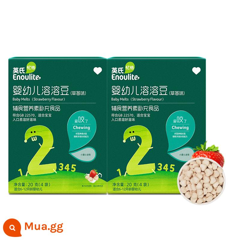 Đậu hòa tan Yingshi đồ ăn nhẹ cho bé trái cây dâu tây đào vàng men vi sinh cho trẻ em đậu hòa tan lối vào tạo điều kiện đông khô chân không - [2 hộp]Hương dâu