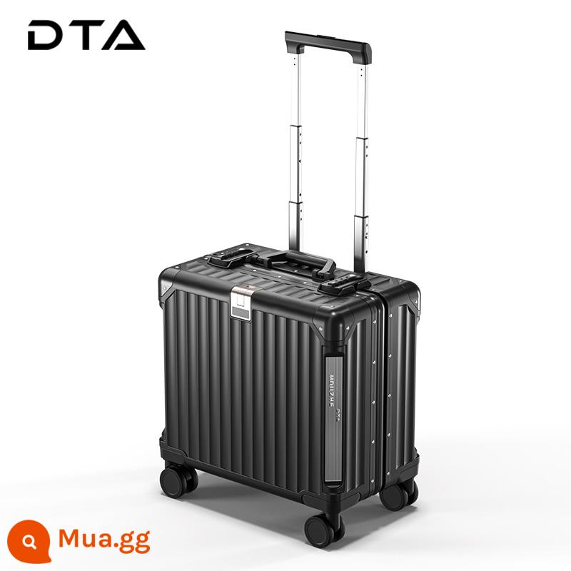 Nhật Bản DTA vali nữ nhỏ nội trú 18 inch câm mật khẩu mới vali nam 20 inch trường hợp xe đẩy - Màu đen cổ điển (kiểu ngang + móc + túi đựng máy tính)